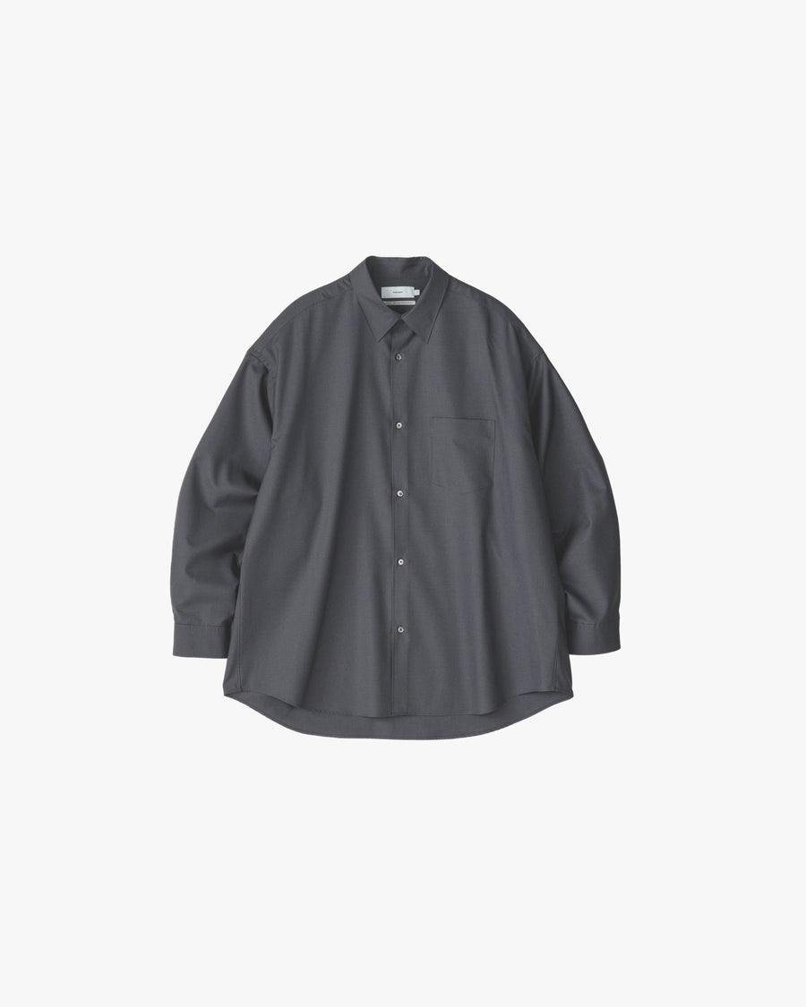 Fine Wool Tropical Oversized Regular Collar Shirt