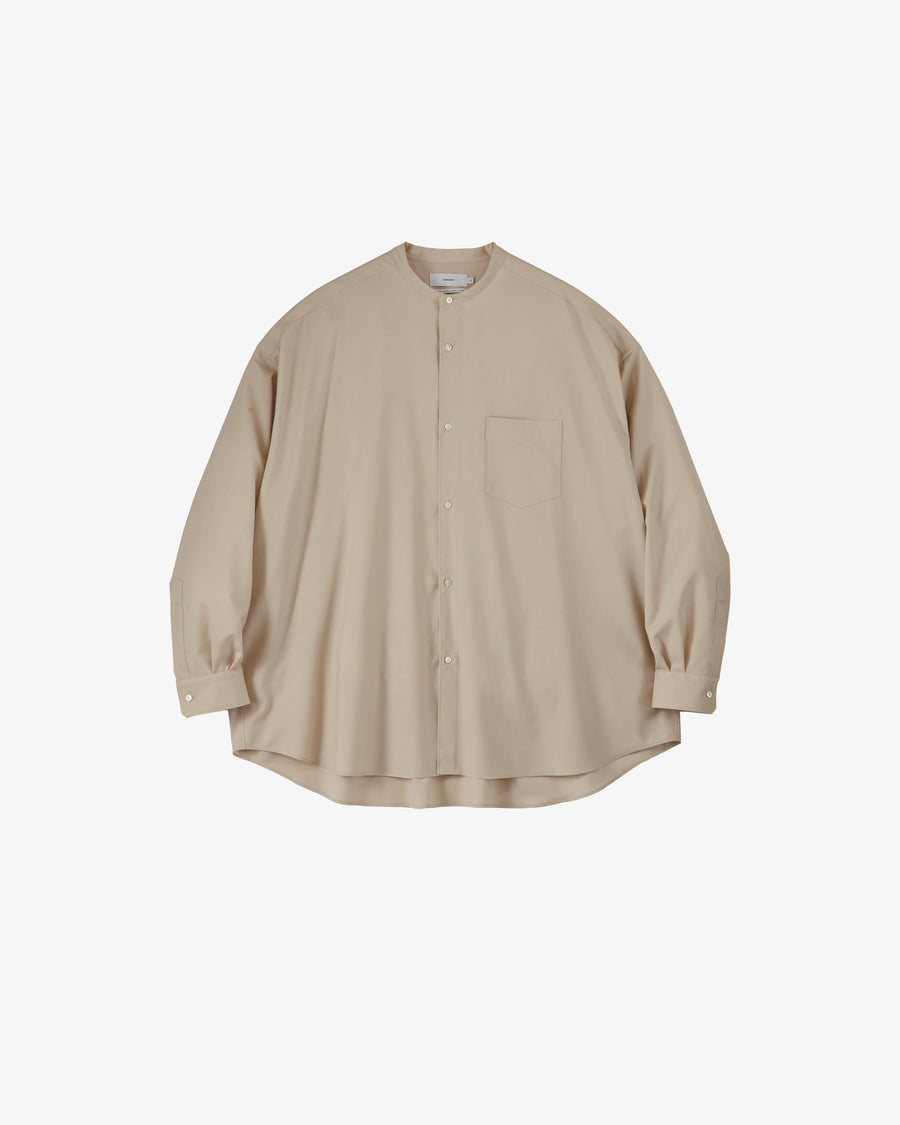 Extra Fine Wool L/S Oversized Band Collar Shirt