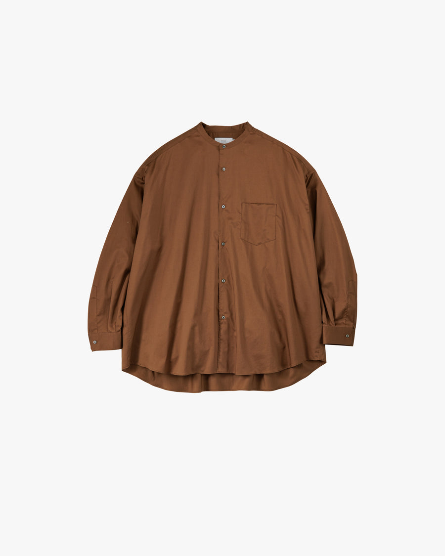 Silicon Poplin Oversized Band Collar Shirt