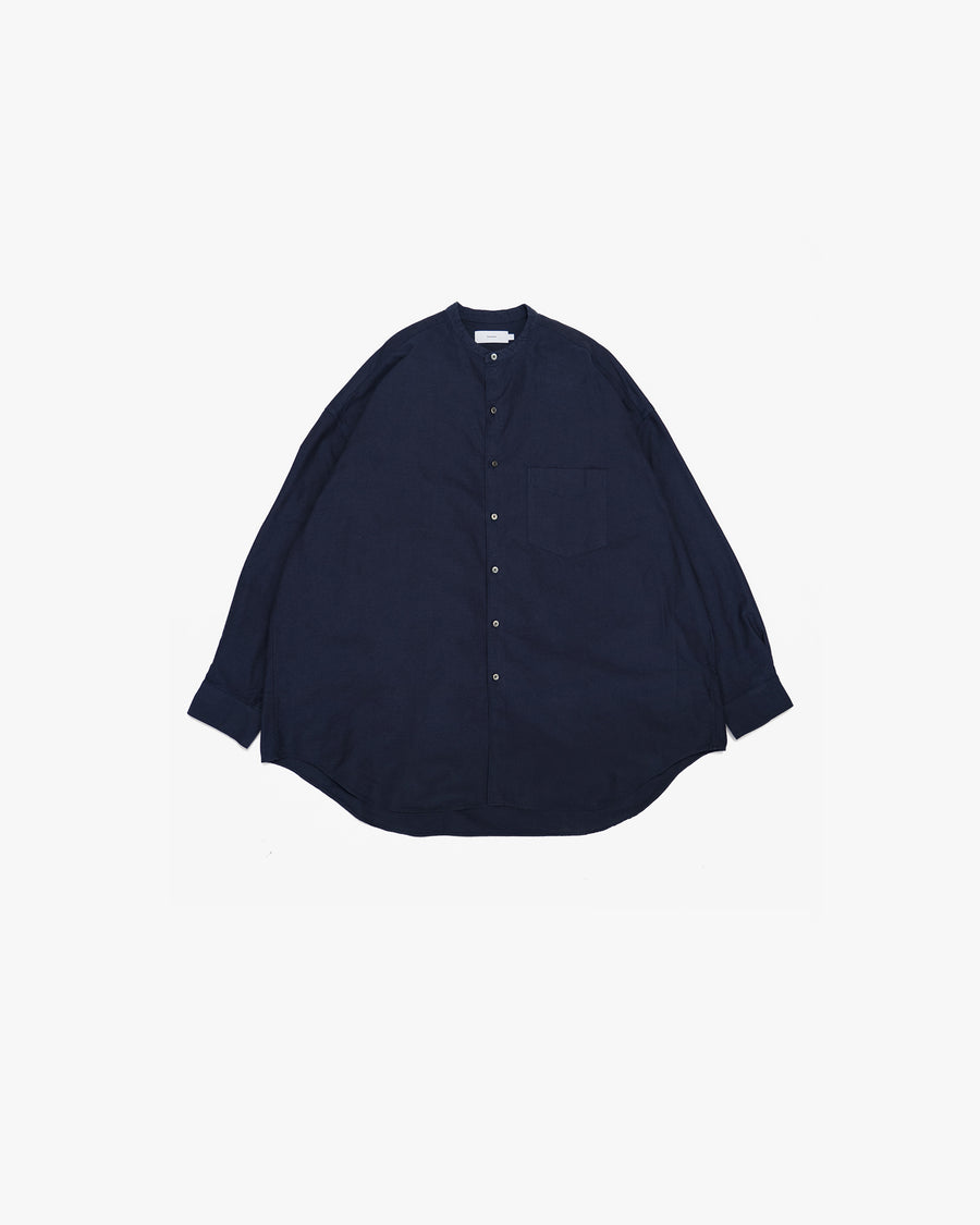 Oxford L/S Oversized Band Collar Shirt