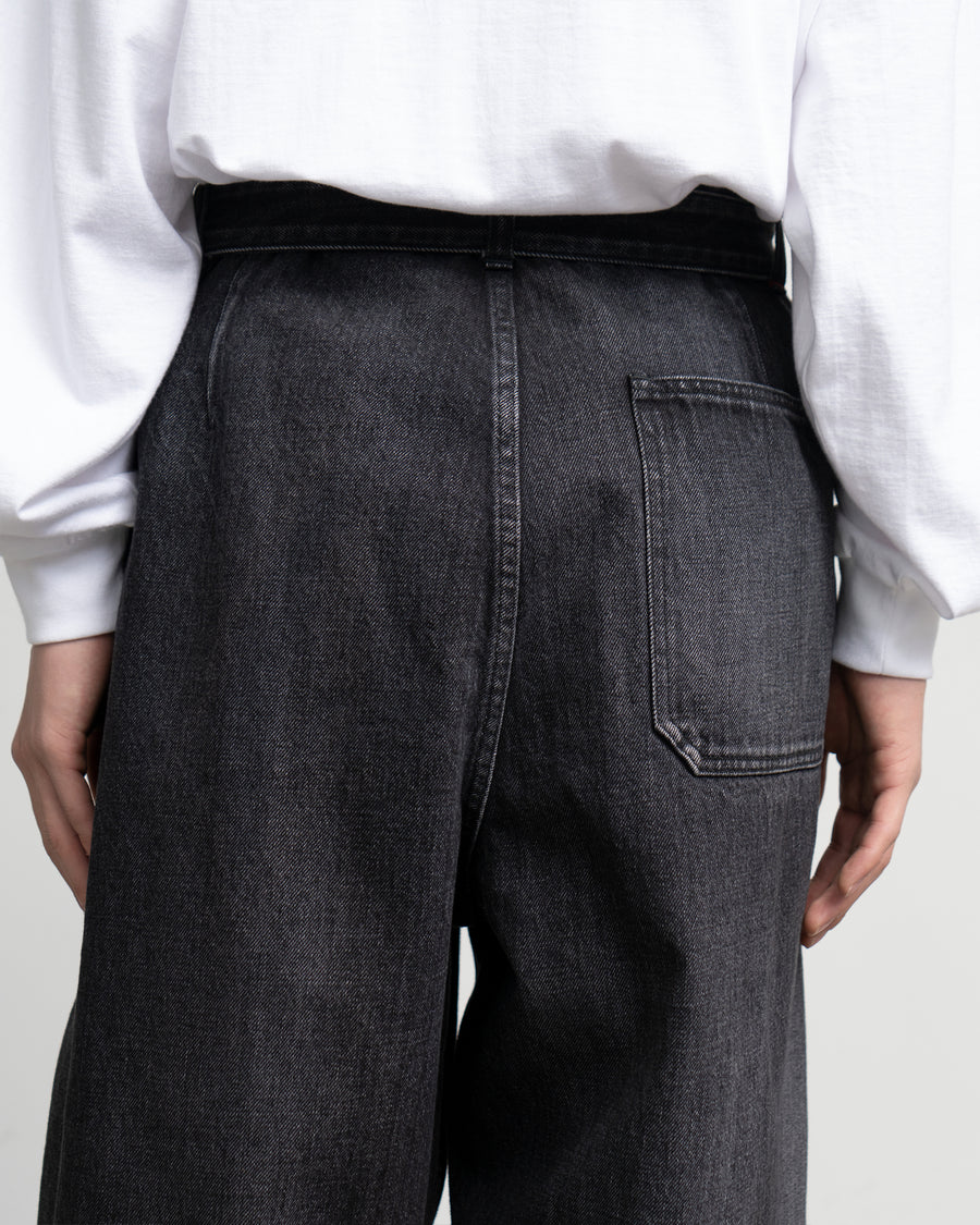 Selvage Denim Belted Pants -DARK FADE-