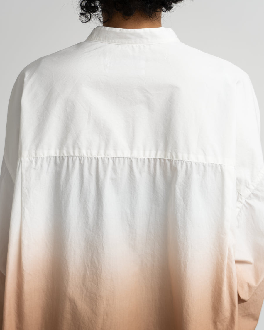 Broad L/S Oversized Band Collar Shirt