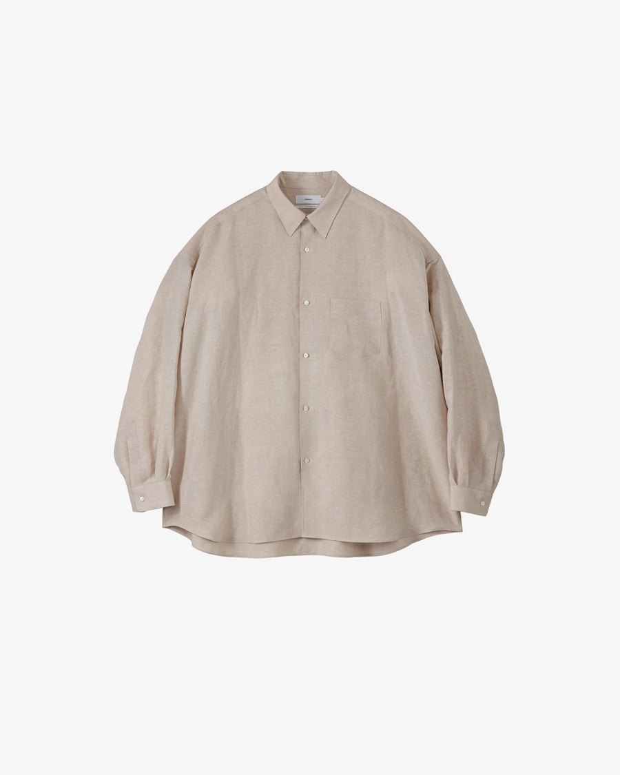 Linen Cupro L/S Oversized Regular Collar Shirt