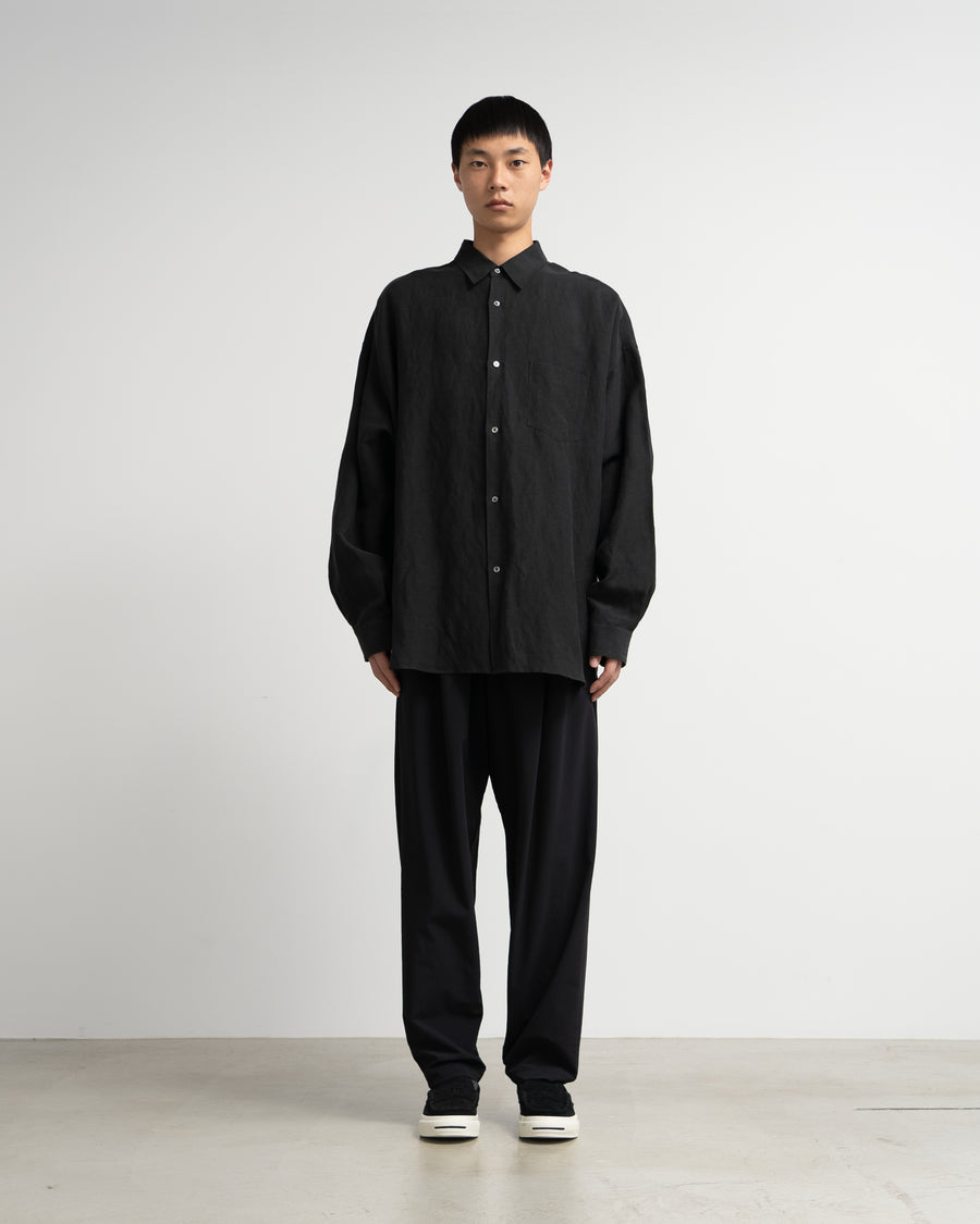 Linen Cupro L/S Oversized Regular Collar Shirt