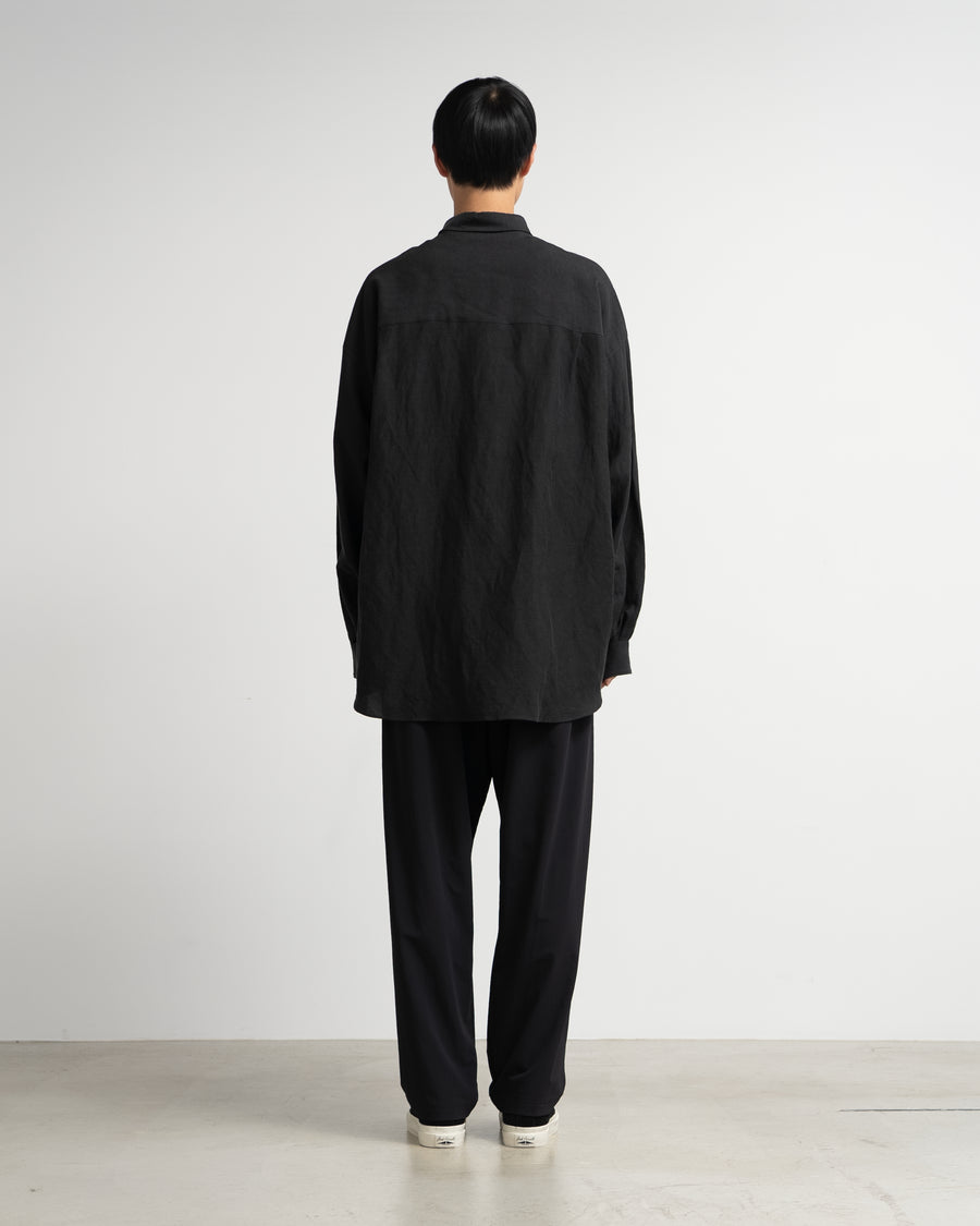 Linen Cupro L/S Oversized Regular Collar Shirt