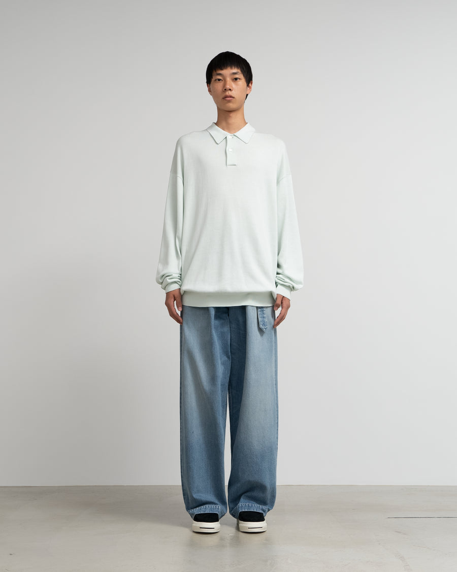 Suvin High Gauge Knit Oversized L/S Polo