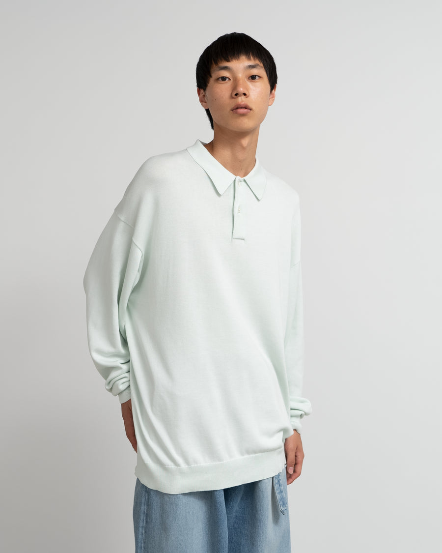 Suvin High Gauge Knit Oversized L/S Polo