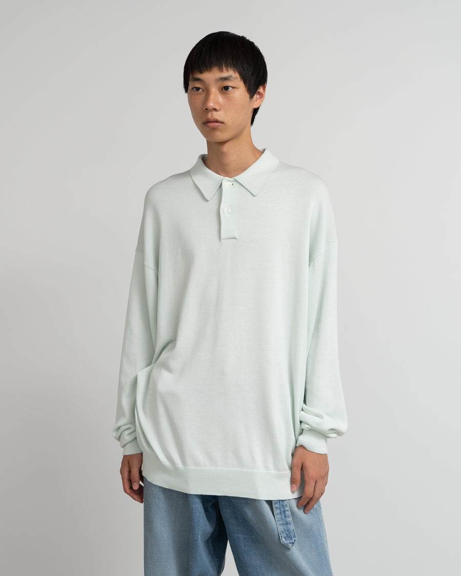 Suvin High Gauge Knit Oversized L/S Polo