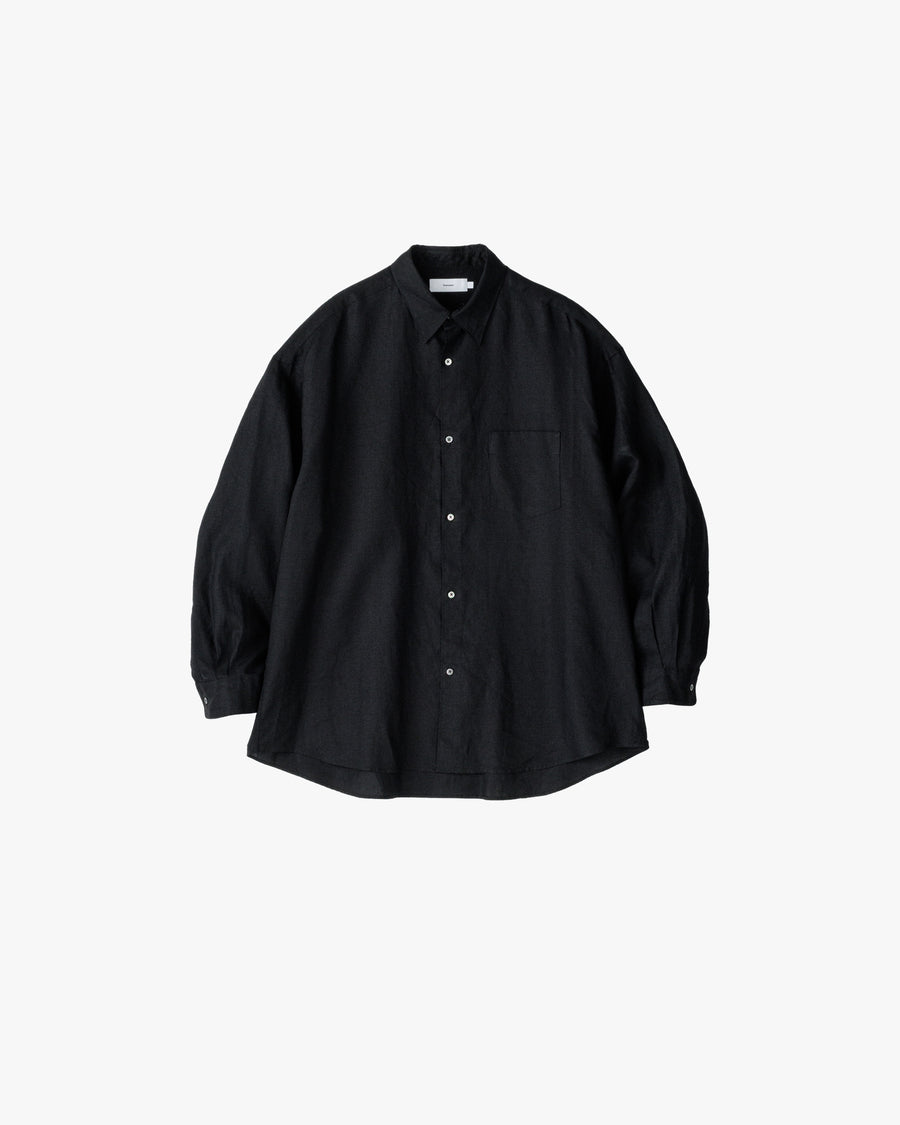 Linen L/S Oversized Regular Collar Shirt