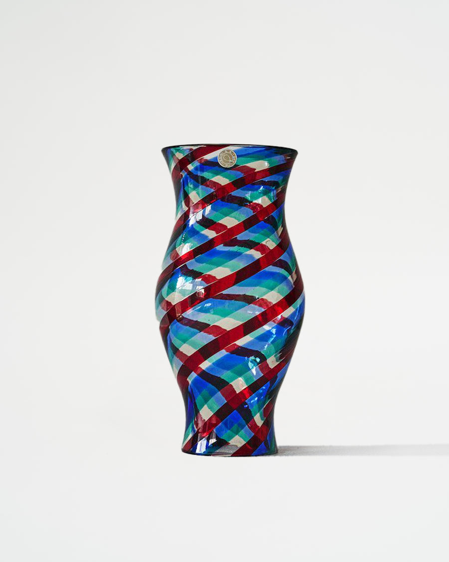 BIANCONI for VENINI Glass Vase Multi Swirl L no2