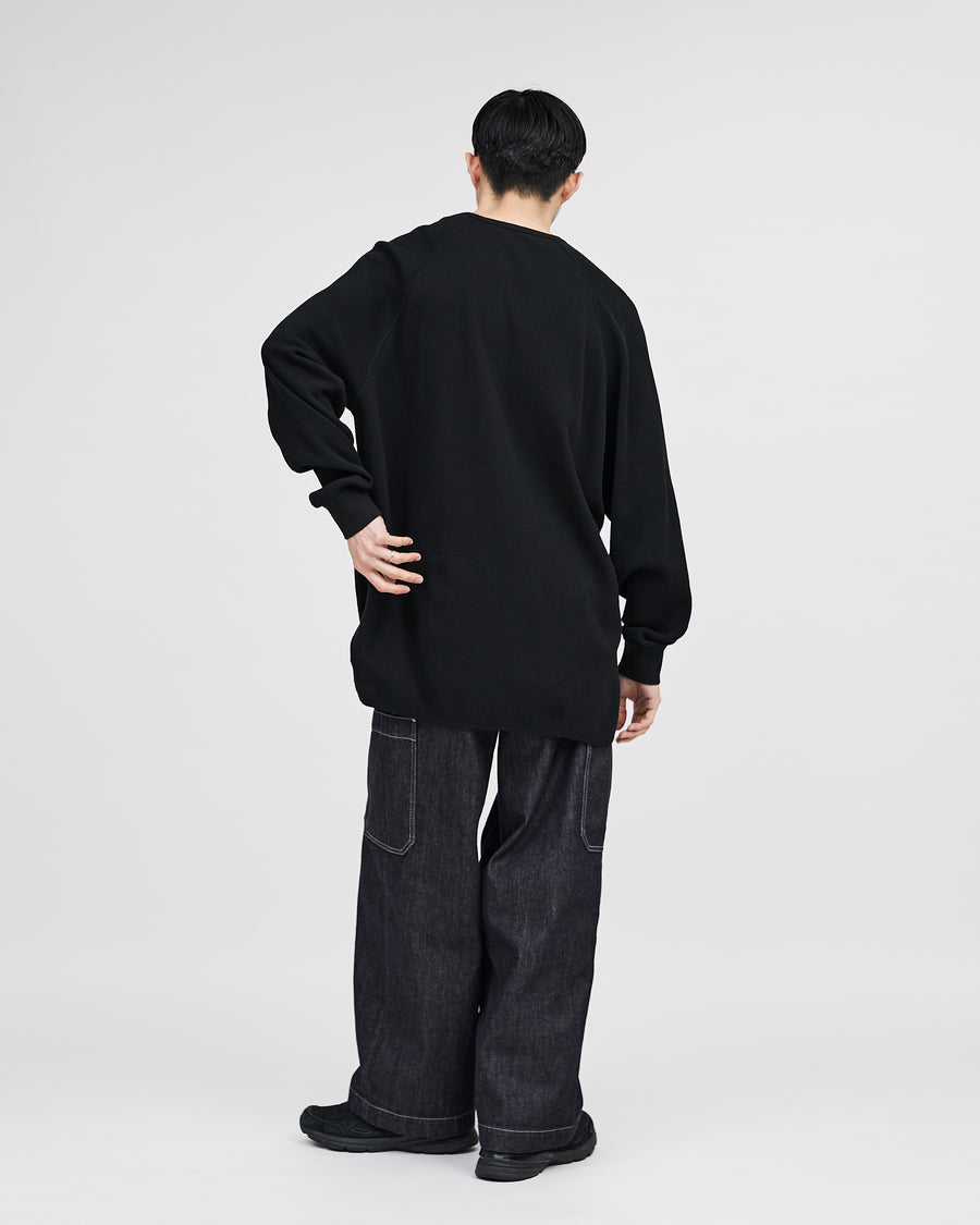 Waffle L/S Henley Neck Tee