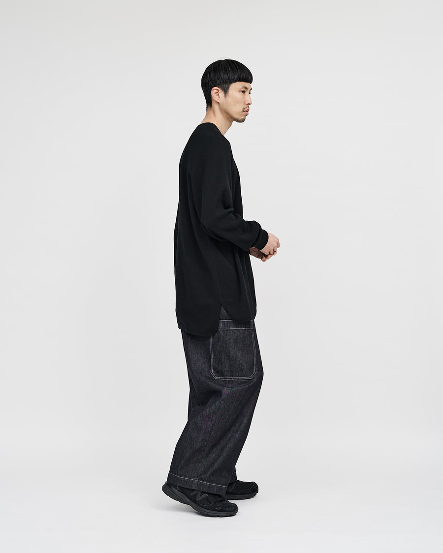 Waffle L/S Henley Neck Tee