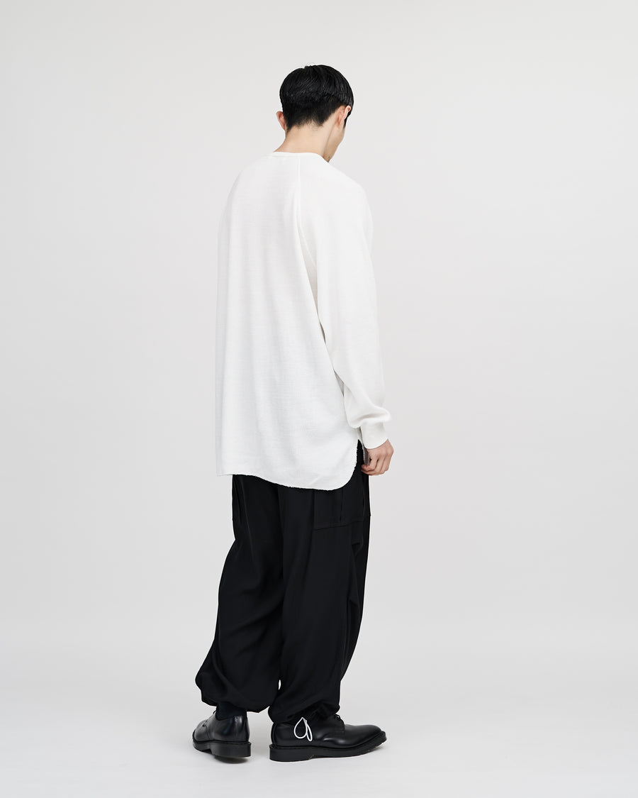 Waffle L/S Henley Neck Tee