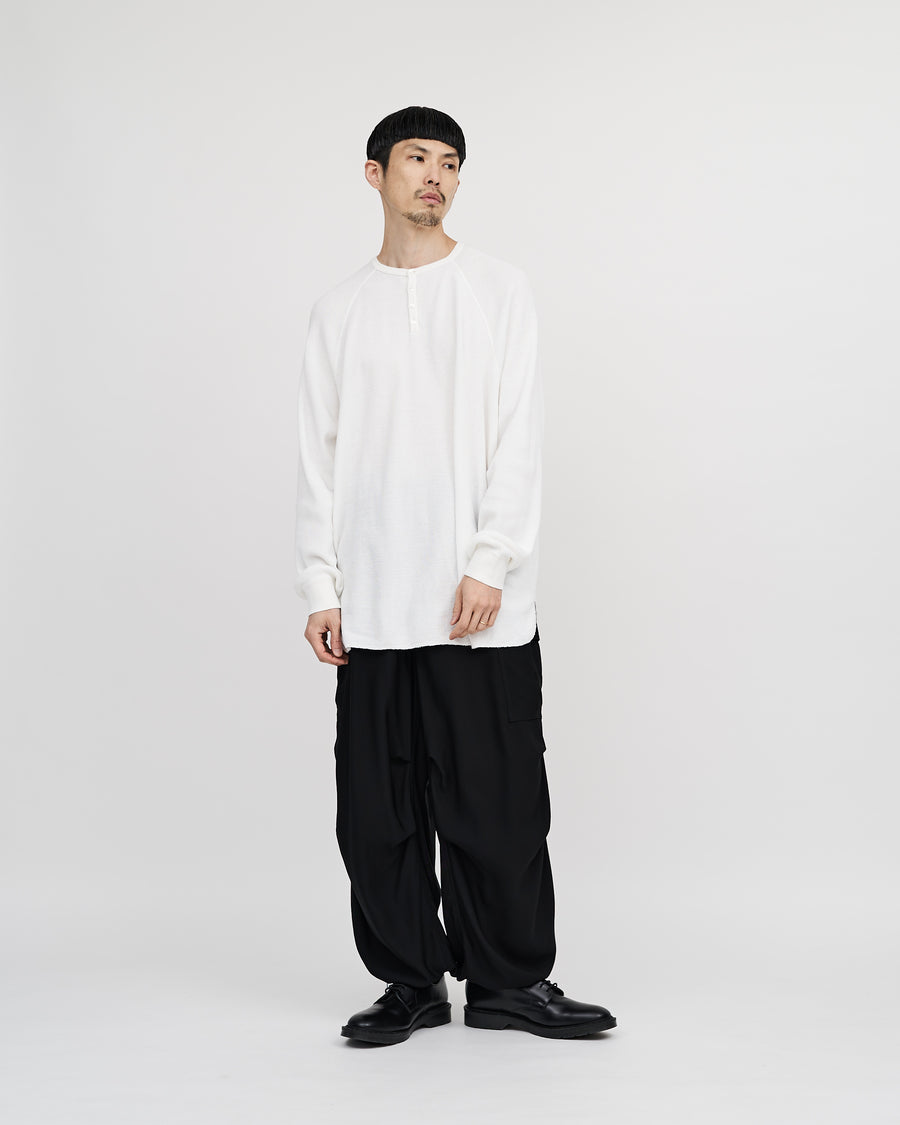 Waffle L/S Henley Neck Tee