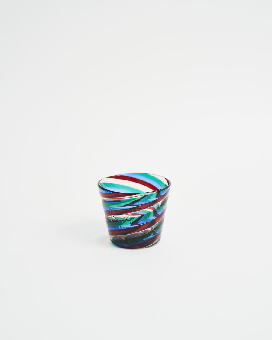 BIANCONI for VENINI Glass Cup Fasce Ritorte Multicolor Swirl